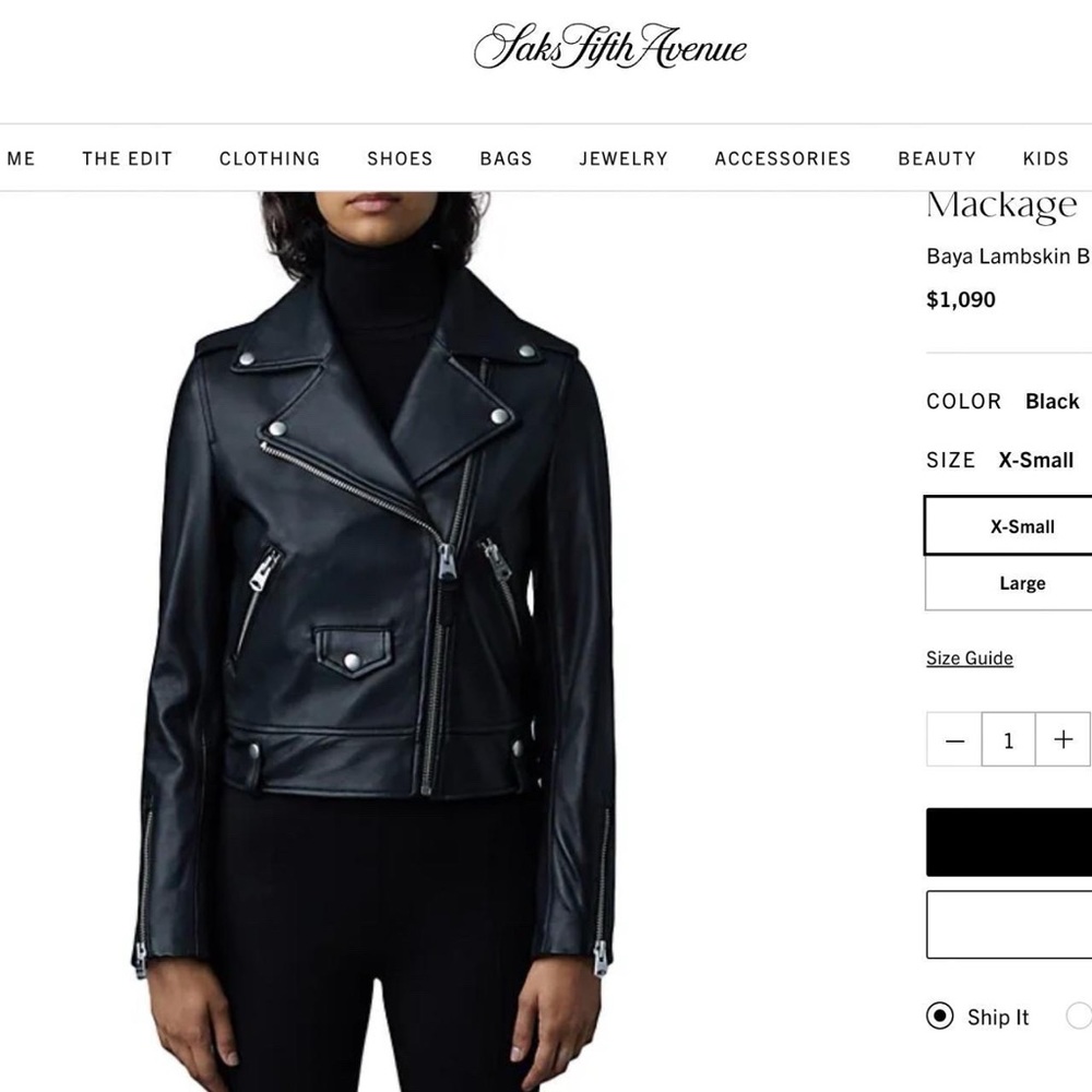 MACKAGE Women's Leather Jacket ⍣ Baya Lambskin Biker Jacket